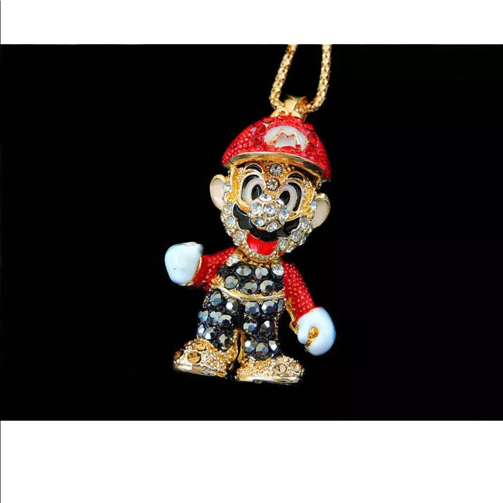 Crystal Mario Necklace (Big Pendant)